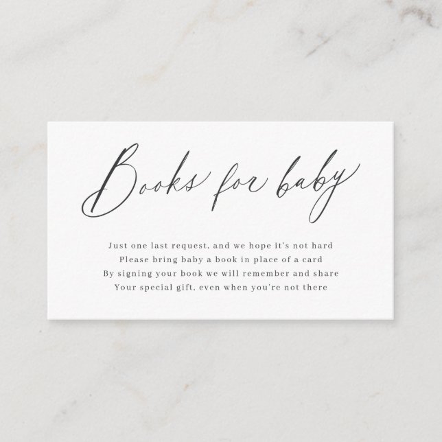 Elegante, moderne Skriptminimalistische Buchanfrag Begleitkarte (Vorderseite)