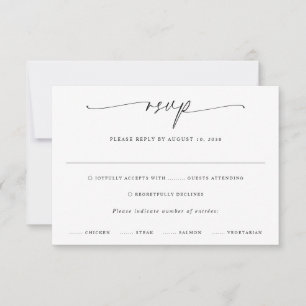 Elegante Moderne Songwahl-Hochzeit RSVP Karte