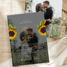 Elegante moderne Sonnenblumen-Foto-Hochzeit