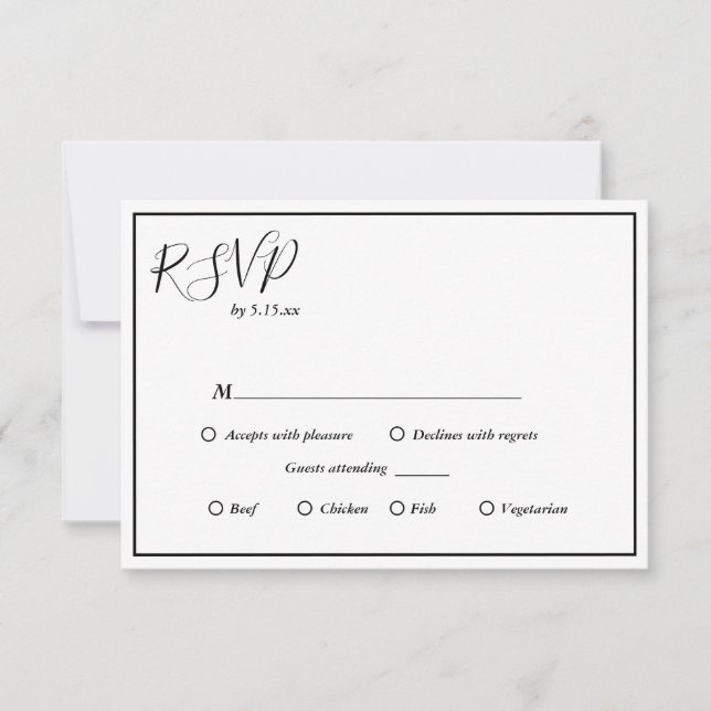 Elegante moderne Speisekarte - RSVP-Karte Hochzeit RSVP Karte (Vorderseite)