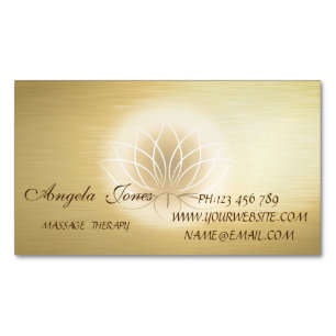 Elegante Moderne stilvolle Gold Lotus Blume Magnetische Visitenkarte