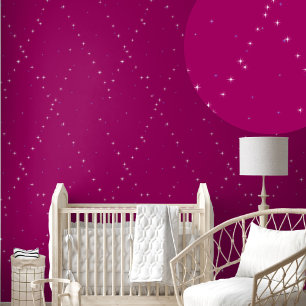 elegante moderne stilvolle Pink Starry Night Tapete
