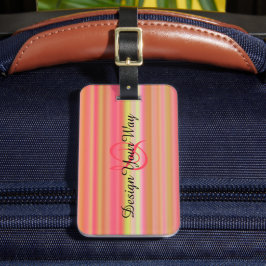 elegante moderne Streifen moderne mit Monogramm Gepäckanhänger