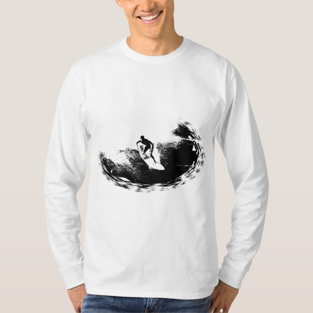 Elegante moderne Surfer-Trendy-Vorlage anpassen T-Shirt (Vorderseite)