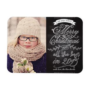 Elegante moderne Tafel-Weihnachtsfoto Magnet