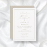Elegante Moderne Taupe Hochzeit Einladung<br><div class="desc">Elegante moderne Taupe Hochzeit Einladung.</div>