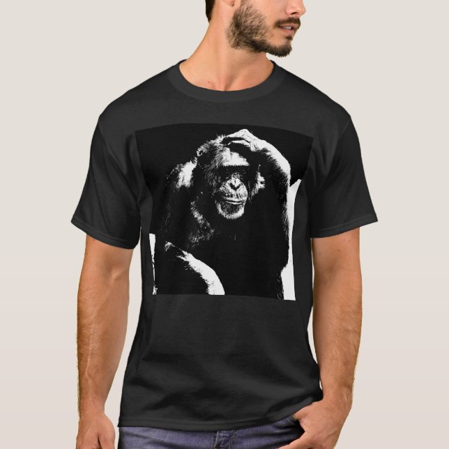 Elegante moderne Thinking Ape Pop Art Template T-Shirt (Vorderseite)