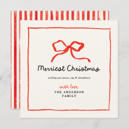 Elegante moderne traditionelle rote Bug Weihnachte Feiertagskarte