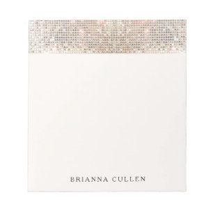 Elegante moderne, trendige Silver Sequins Notizblock