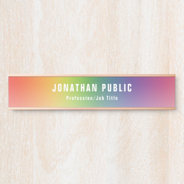 Elegante moderne, trendige und farbenfrohe Vorlage Türschild (Vorderseite )