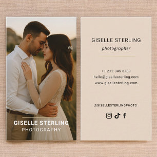 Elegante moderne Typografie-Fotografie Visitenkarte
