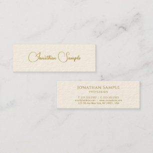Elegante, moderne Typografie, Gold Look Text Templ Mini Visitenkarte