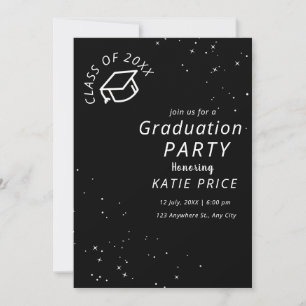 elegante, moderne Typografie Graduation Einladunge Feiertagskarte