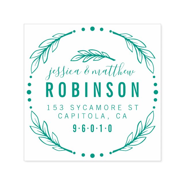 Elegante Moderne Verheiratete Rücksendeadresse Permastempel (Design)