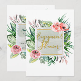 Elegante Moderne Verlobung Dusche Einladung