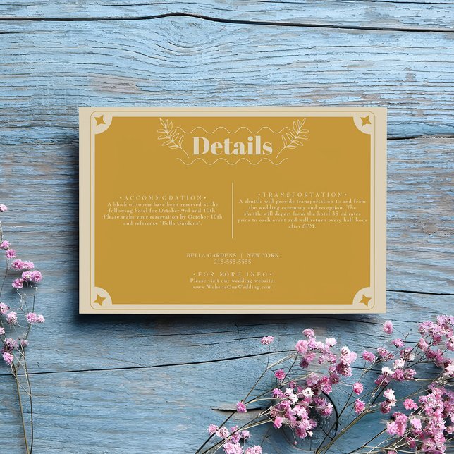 Elegante Moderne Vintage Details Einschlusskarte Begleitkarte (Von Creator hochgeladen)