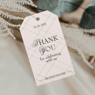 Elegante moderne Vintage-Hochzeitsgeschenk-Dankesc Geschenkanhänger