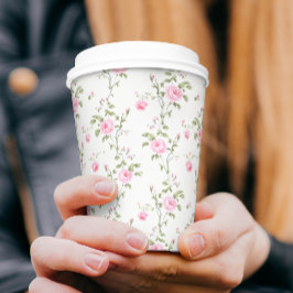 Elegante Moderne Vintage Rose Pappbecher