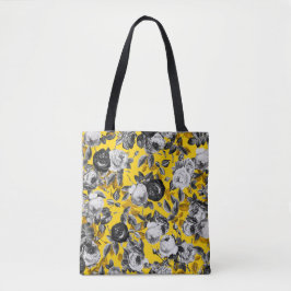 Elegante Moderne Vintage Schwarz-weiße Rose Gelb