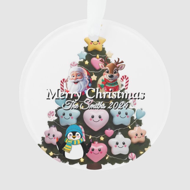 Elegante Moderne Vintage Weihnachten Ornament (Vorderseite)