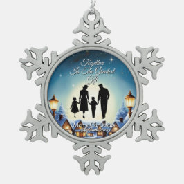 Elegante Moderne Vintage Weihnachten Schneeflocken Zinn-Ornament