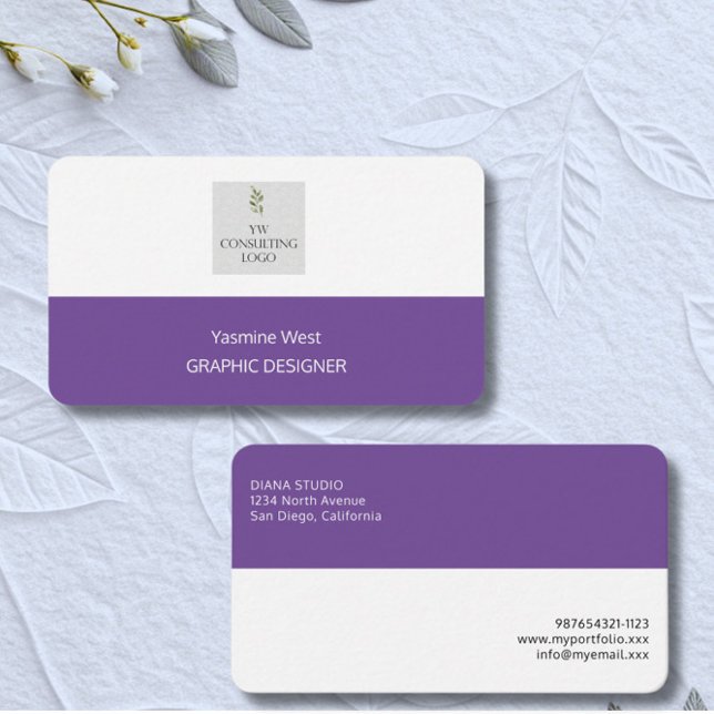 Elegante moderne violette Visitenkarte (Von Creator hochgeladen)