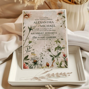 Elegante moderne Wald-Herbst-Blumenhochzeit Einladung