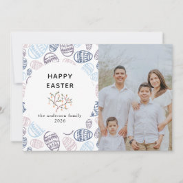 Elegante moderne Wasserfarbeier Frohe Ostern Foto Feiertagskarte