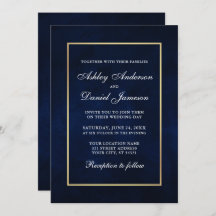 Elegante Moderne Wasserfarben Blaue Hochzeit