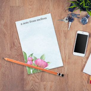 Elegante Moderne Wasserfarben Rosa Blüten Post-it Klebezettel