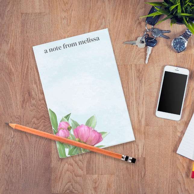 Elegante Moderne Wasserfarben Rosa Blüten Post-it Klebezettel (Von Creator hochgeladen)