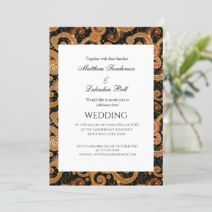 Elegante Moderne Wedding Paisley White Einladung
