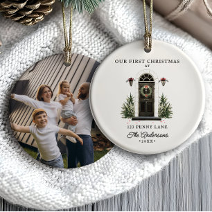 Elegante Moderne Weihnachten in einem neuen Zuhaus Keramik Ornament