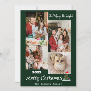 Elegante moderne Weihnachts-Familienfoto-Collage Feiertagskarte