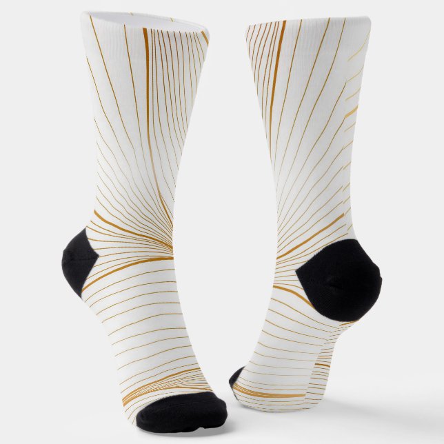 Elegante, moderne, weiße Blätter Socken (Gewinkelt)
