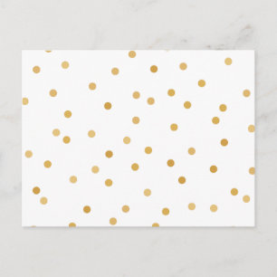 Elegante moderne weiße Goldfetti-Dots Postkarte