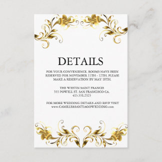 Elegante moderne weiße Hochzeitseinladung Begleitkarte
