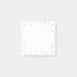 Elegante moderne weiße und goldene Confetti-Punkte Post-it Klebezettel