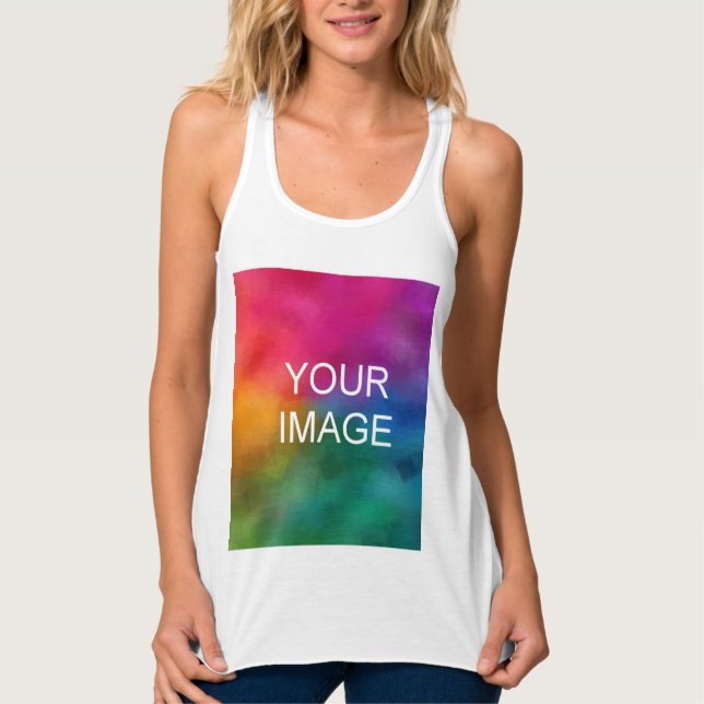 Elegante moderne weiße Vorlage Trendy Upload Bild Tank Top (Vorderseite)