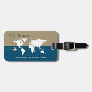 Elegante Moderne Weltkarte Gepäckanhänger