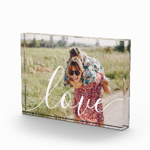Elegante moderne White Script-Liebe Fotoblock