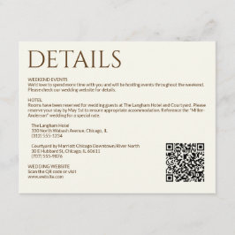 Elegante moderne Wildblume Offweiße Hochzeit Begleitkarte