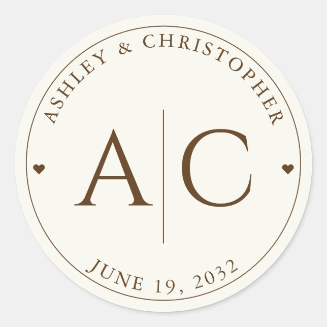 Elegante moderne Wildblume Offweiße Hochzeit Runder Aufkleber (Vorderseite)