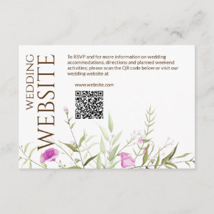 Elegante Moderne Wildblume White & Bronze Wedding Begleitkarte
