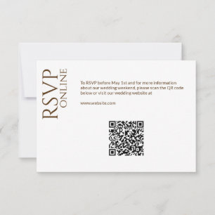 Elegante Moderne Wildblume White & Bronze Wedding RSVP Karte