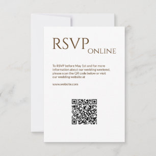 Elegante Moderne Wildblume White & Bronze Wedding RSVP Karte