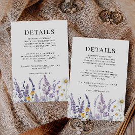 Elegante & Moderne Wildblumen-Rustikale Hochzeit Begleitkarte