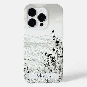 Elegante Moderne Wildblumen weiß und schwarz Case-Mate iPhone 14 Pro Hülle
