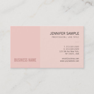 Elegante Modisch Blush Pink Kreativ Schlicht Trend Visitenkarte