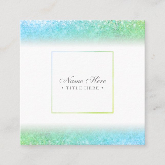 Elegante modische Luxe grüne quadratische Visitenkarte (Vorderseite)